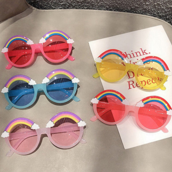 Gummipolarisert regnbågsdesign solglasögon for flickor Pink