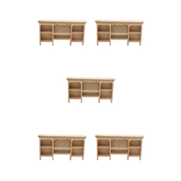 1/2/3/5 Miniatyr dockhusinnredning for dukkehus Tre 2.4 x 13 x 7cm Wood 2.4 x 13 x 7cm 5Set