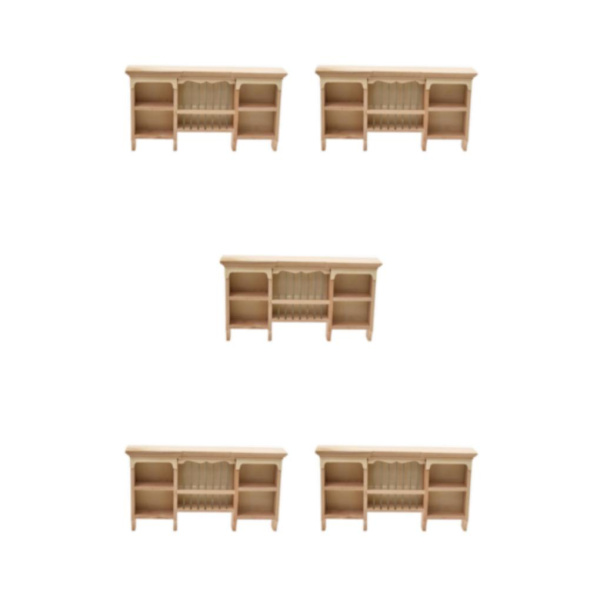 1/2/3/5 Miniatyyridokkitalon sisustus nukkekodille Puu 2,4 x 13 x 7cm Wood 2.4 x 13 x 7cm 5Set