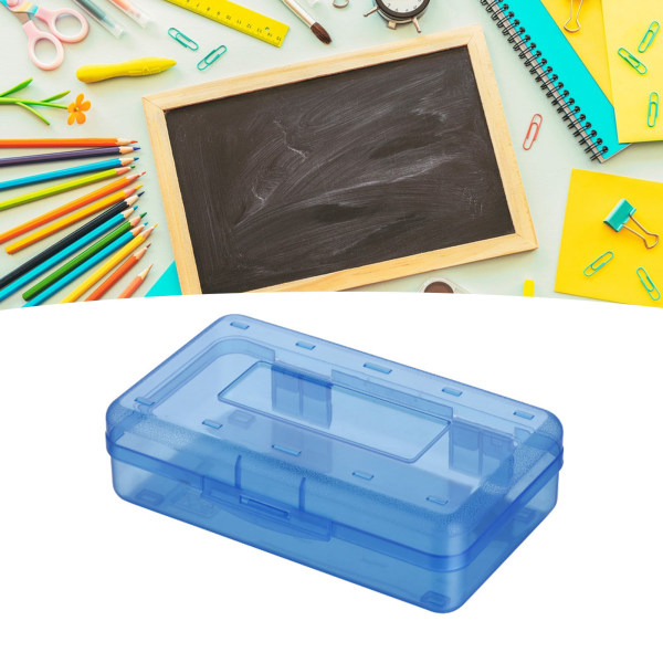 Lasten lyijykynärasia ammattitaideopiskelijakoulun luokkahuoneessa kannettava muovinen case , jossa on kiristettävä kansi, sininen