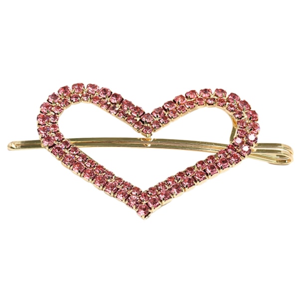 Söt hjärtformad kvinna flicka hårnål hårspänne smycken present (rosa)