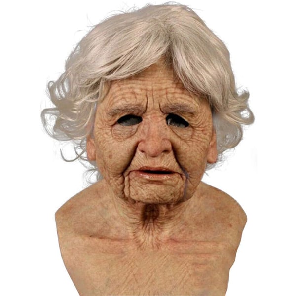 Halloween-lateksinaamio - Vanhan miehen koristeellinen realistinen kasvonaamio ihmisen rypyille Mask-a