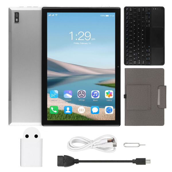 10,1 tommer Tablet 8GB RAM 256GB ROM HD Touch Screen Octa Core CPU 8MP 16MP Tablet PC til Android 12.0 100?240V EU-stik