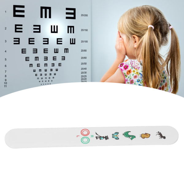 Kids Fixation Stick Vision Tester Klara färgglada djurmönster Vattentät beläggning Tjocka ögontestkort typ 2