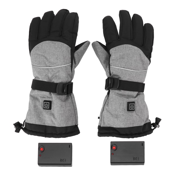Opvarmede handsker læder vandtætte vinter elektriske varme handsker med 2 batteribokse til ridning
