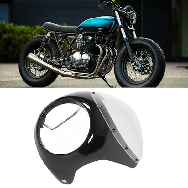 7 tum Framlampa Motorcykel Huvudlampa Fairing Slät Yta Åldersbeständig Slitstark Passar Runda Strålkastare Motorcykel Ljus Svart och Transparent