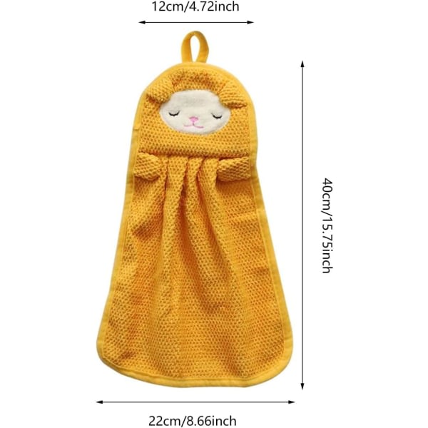 Söt djurtvättlapp små handdukar for barn Snabbtorkande djurabsorberande sett med hängande öglor