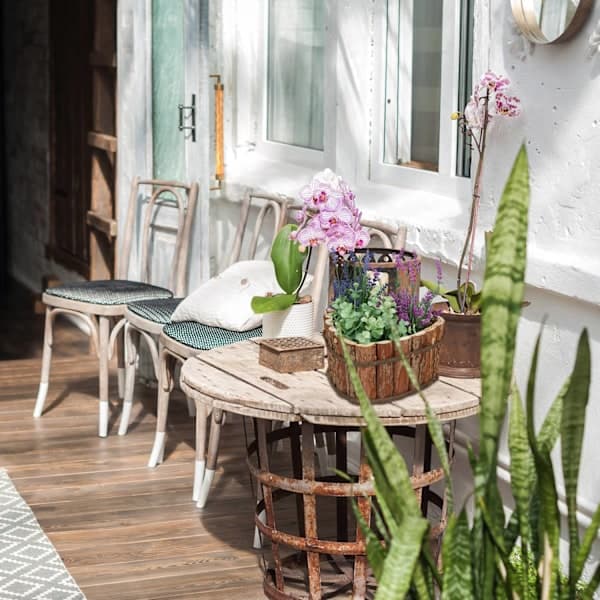 Blomsterkasse i tre - sett med 3