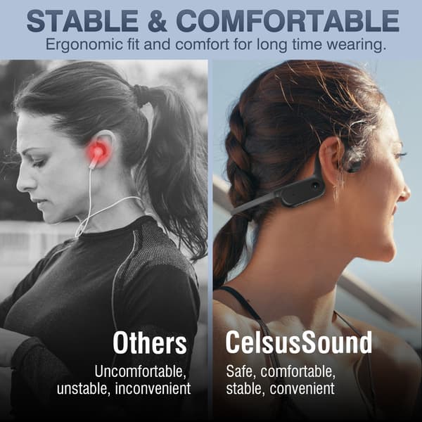 Benlednings Bluetooth-headset in-ear öronkrok sport lång batteritid headset-röd