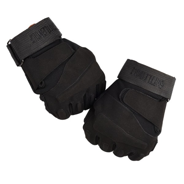 1 Par Utendørs Sport Half Finger Hansker Fingerløse hansker for Jakt Riding Motorsykler Eagle Half Finger Svart XL 23-24cm