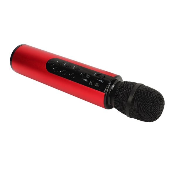 Trådløs kondensator Mikrofon Dobbelt højttaler Karaoke Bærbar mikrofon Hjemme Bluetooth Syngemikrofon Rød