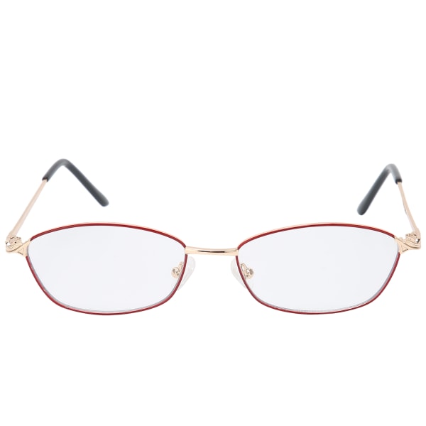Rød innfatning Eldre presbyopiske briller Bærbare blå lysblokkerende bifokale lesebriller (+300 )