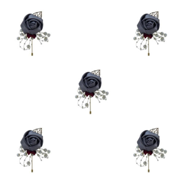 1/2/3/5 Lyxiga bröllopsbroschnålar Chic och eleganta tillbehör mörkgrå dark grey 5Set