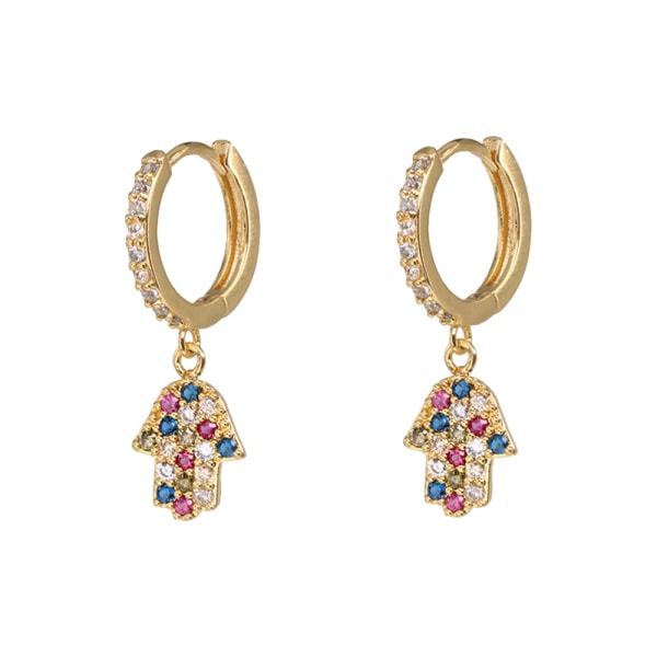 Mode legering handhänge örhänge kvinnor flicka strass dekoration smycken färgglada