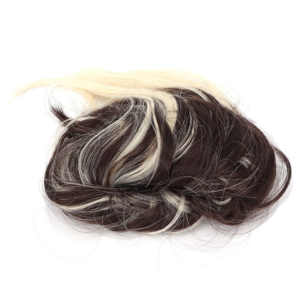 Fashionabla stökiga bulle-hårstycke med band Tjockt rufsig Updo syntetiskt hår Scrunchies förlängning för kvinnor tjejerQ17-6H613