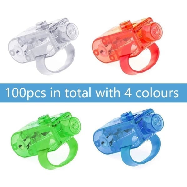 Paris Fingerlampa, 100 st LED Fingerlampor Party Favor Fingerring Super Ljus Lysande Ringar Fingerficklampa