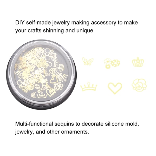 Metall Flash Paljettpulver DIY smykker Epoxy Making Mold Tool Accessories Selvlaget håndverk (krone)