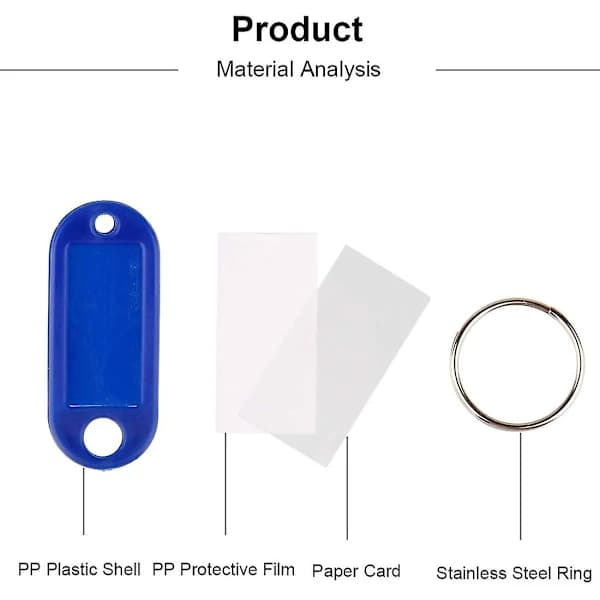 70 stk. Nøglemærker med Ring 7 Farver Plast Nøglemærker Farvede Nøglemærker