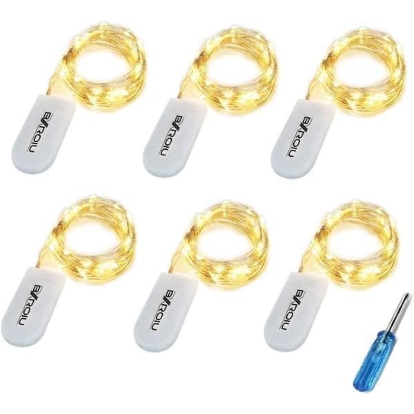 Batteridrevne lyskæder, 6-pak 2 m 20 LED-lamper（PA）