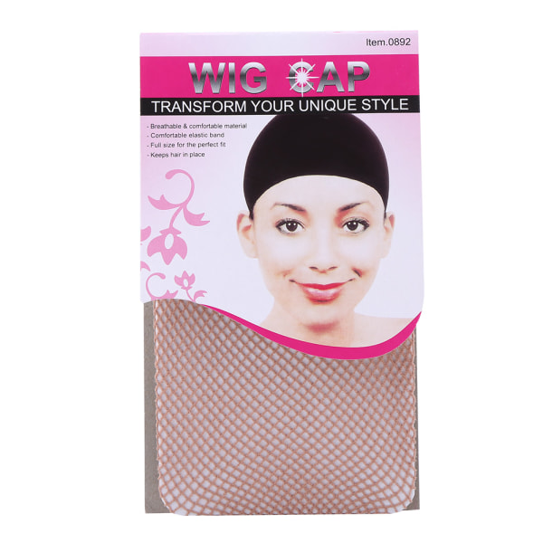 30 stk/pakke Nylon parykkhette kvinner Elastisk strekkbart hår Mesh Net Kaffe