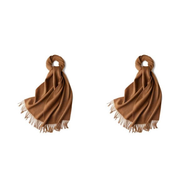 1/2/3 Unisex Halstørklæde med Frynser Varmt og Hyggeligt Rørhalstørklæde til Brun Gul brown yellow 2Set