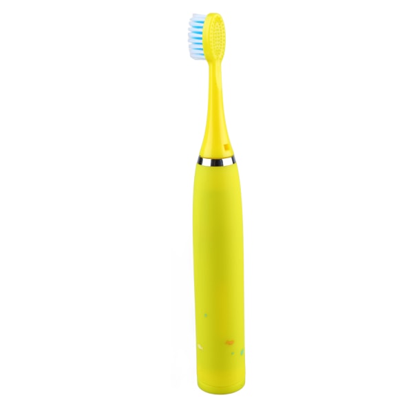 Elektrisk tandbørste til børn 4 gear 8 børstehoveder USB-opladning Elektrisk tandbørste til børn Gul