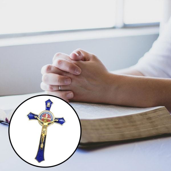 1/2/3/5 Zinklegering Väggkrucifix Kors Jesus Staty Staty Blå 12x7cm 1Set