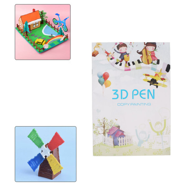 3D-tulostin piirustuspaperi värikäs 20 arkkia 40 kuviota paksu paperi 3D-kynä Paperistensiilit lapsille perheryhmätyöskentelyyn