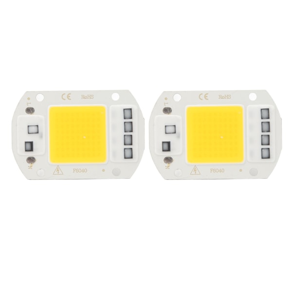 2 stk LED COB Chip High Power Driverless Integreret SMD Lampeperler Lyseffektiv Flip COB Lampe Bead Varmt Lys 50W