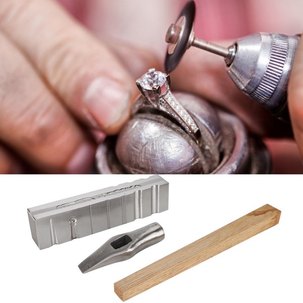 Profesjonelt ringarmbånd Channel Bangle Groove DIY smykkefremstillingsverktøy med hammer