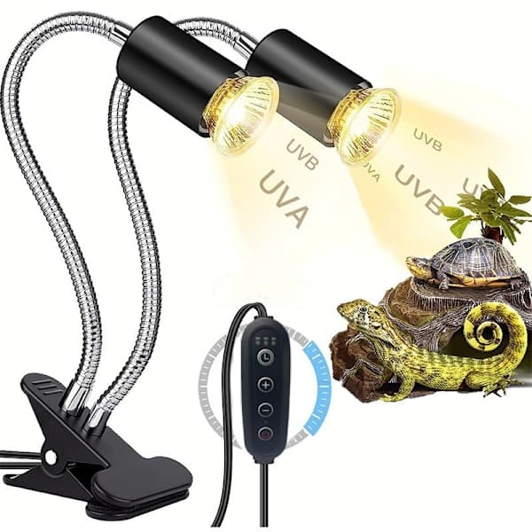 Dobbelt varmelampe til terrarium / UVA-lampe til krybdyr