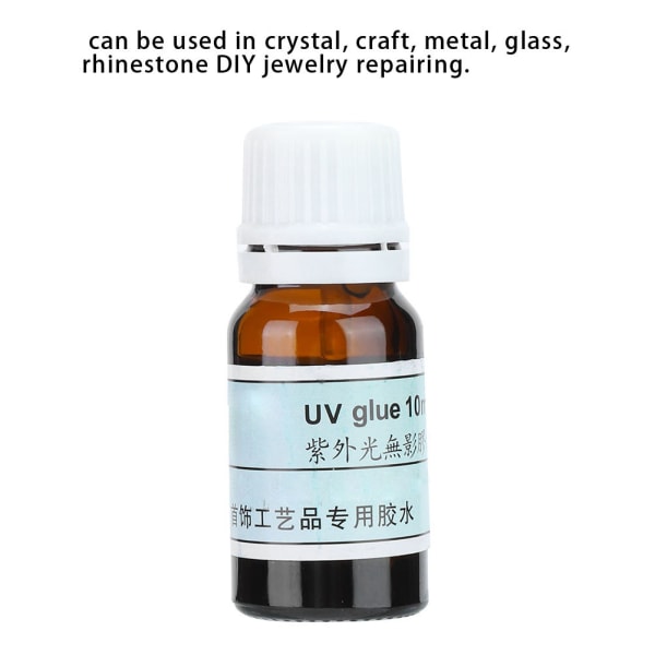 10ml Profesjonelt gjennomsiktig, hurtigherdende UV-lim DIY-verktøy for reparasjon av smykker
