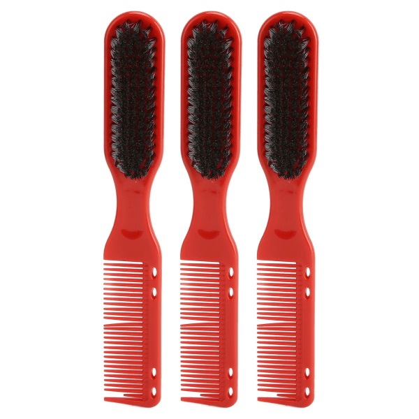 3 stk dobbelthovedet hår til mænds styling skæg børste kam multifunktionel dobbelt ende hårklipp styling børste