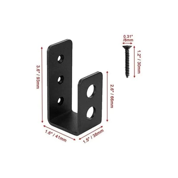 2-pakke robuste ståldørfester for 2x4-dører, U-formet sikkerhetsstang[pl]
