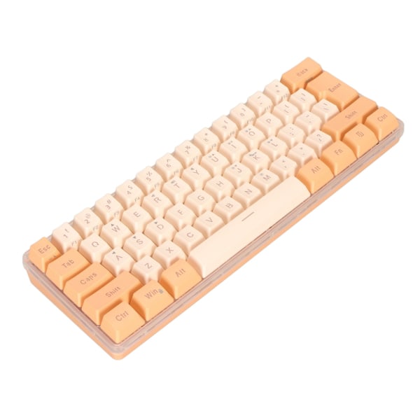 60 % kablet spilltastatur RGB minitastatur imitert mekanisk teknikk Kompakt 61 taster tastatur for spillerskriver oransje gul