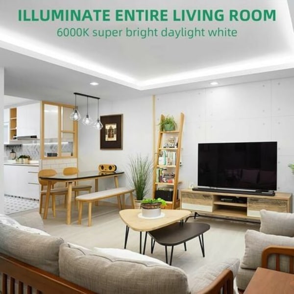 LED-strip 10M, 12V 6000K Neon Vit LED-ljusremsa, IP65 Vattentät Silikon Klippbar Flexibel Neonljus för Sovrum, Kök, Dekoration.pa