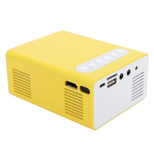 Husholdningsprojektor AV Bærbar LED Mini CrossBorder med Fjernkontroll 110-240V (Gul EU-kontakt)