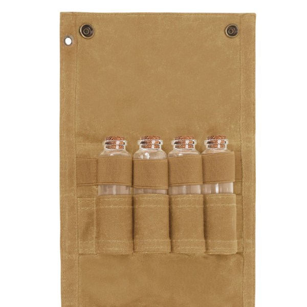 Bærbar krydderpose 9 hulls lerretsglass Lett bærbar Komfortabel oppbevaringspose med håndfølelse for utendørs kakisett (med 9 flasker)