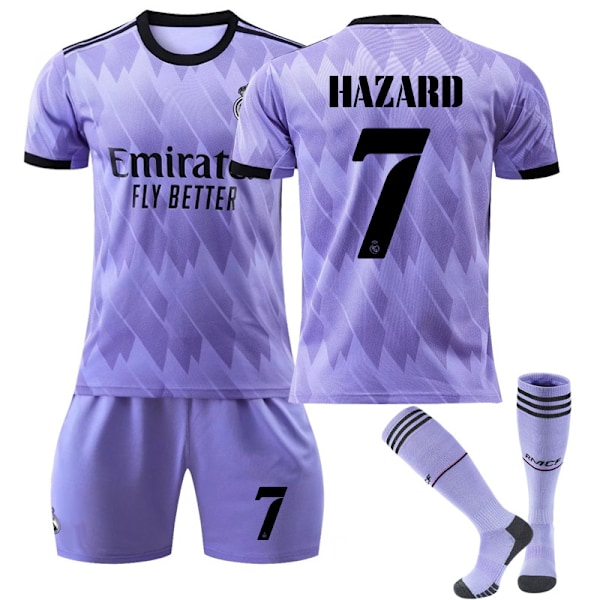 Ny säsong 2022-2023 Real Madrid fotbollströja fotbollsuniformer HAZARD 7 HAZARD 7 Kids 26(140-150CM)