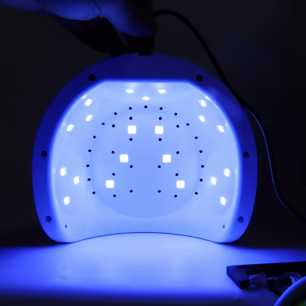75W Kraftig UV LED-spikerlampe Quick Dry Intelligent Sensor Manicure Lamp EU Plug 110-240V Pink