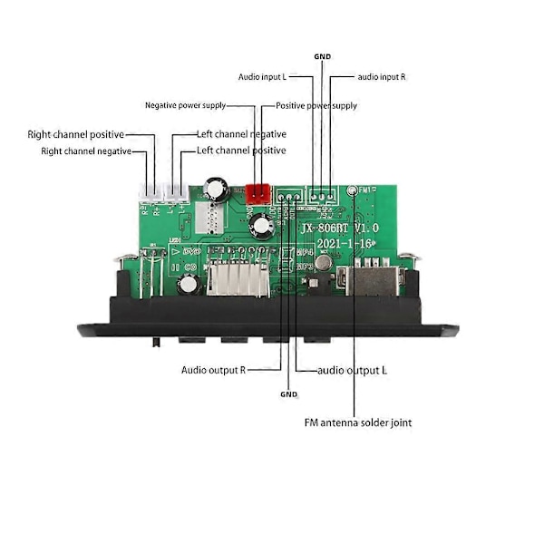 2X25W 50W Förstärkare MP3-spelare Dekoderkort 5V-12V Bluetooth 5.0 Bil FM-radiomodul Stöd TF US.pa