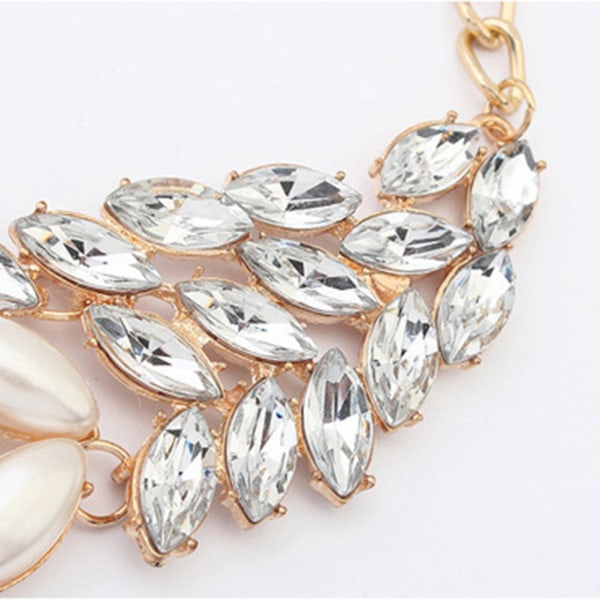 Fasjonable kvinner kjede kjede delikat legering smykker med rhinestone imitasjon perler