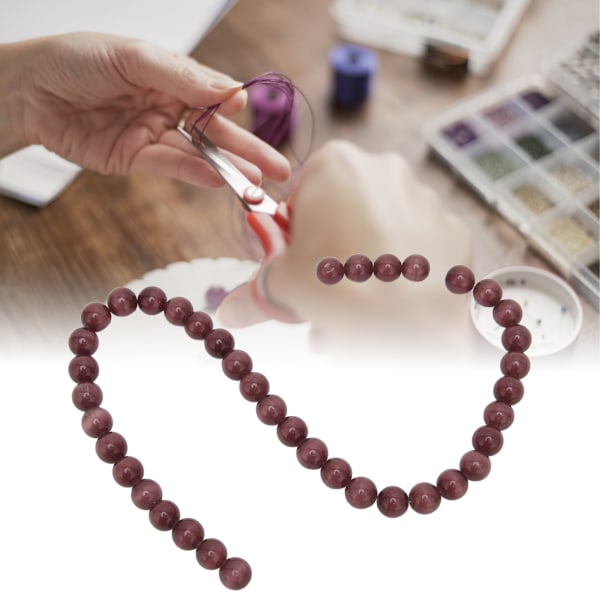 10 mm multifunksjonell naturstein runde perler armbånd perler DIY smykker dekorasjon tilbehør Mørk lilla