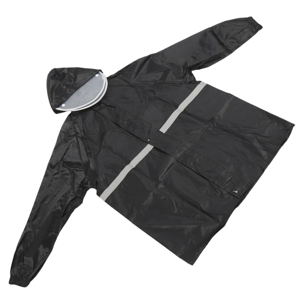 2-delers regntøysett Vanntett jakkebuksedrakt Splitt Reflekterende regnfrakksett for menn og kvinner Svart