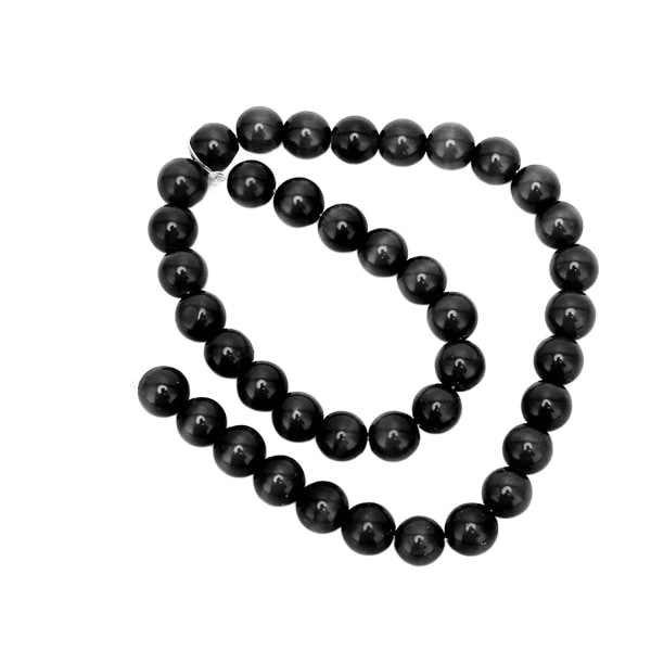 Naturstein Spacer Beads DIY Løse perler for å lage Halskjede Armbånd Smykker Tilbehør Svart
