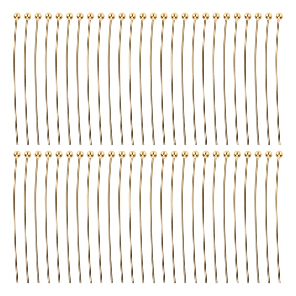 50 stk Kulehodepinner Smykkeanheng DIY Craft Perle Making Deler Tilbehør Gull 40mm / 1.57in