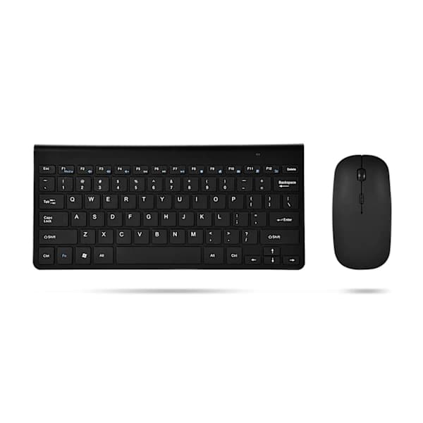 Slankt 2,4 GHz trådløst tastatur- og musesæt til stationær computer, bærbar computer, sort