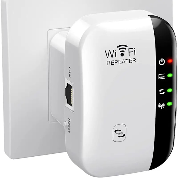 WiFi-forstærker 2023 - Nyeste, med Ethernet-port, hurtig installation, trådløs signalforstærker til hjemmet