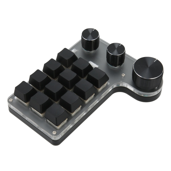 12 taster mekanisk tastatur Bluetooth USB-forbindelse Mini bærbart programmerbart makrotastatur med 3 knapper til kontor