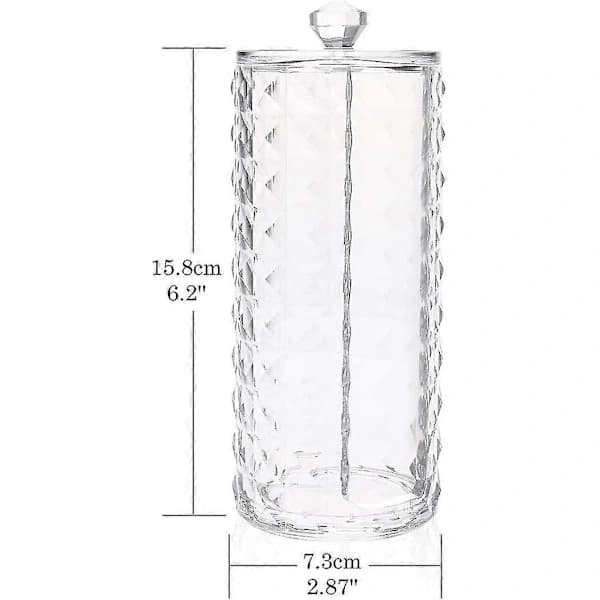 Cosmetic Cotton Round Holder, Clear Diamond Pattern Cotton Pad Storage Box